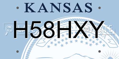 H58HXY Kansas License Plate