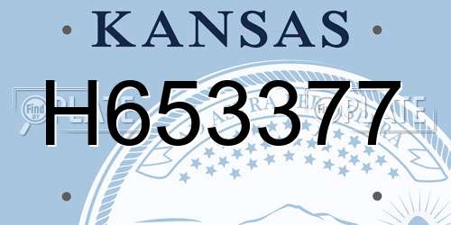 H653377 Kansas License Plate