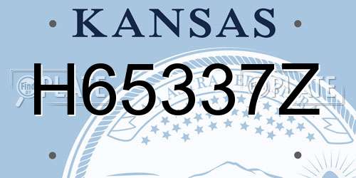 H65337Z Kansas License Plate
