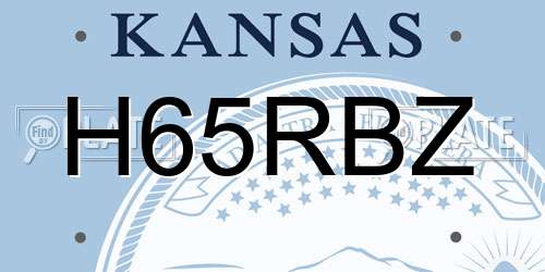 H65RBZ Kansas License Plate