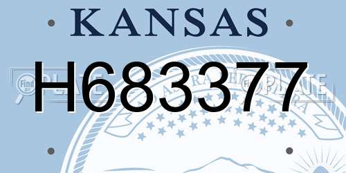 H683377 Kansas License Plate