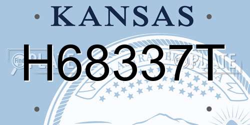 H68337T Kansas License Plate