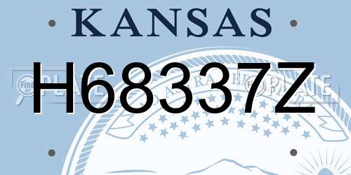 H68337Z Kansas License Plate