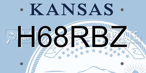 H68RBZ Kansas License Plate