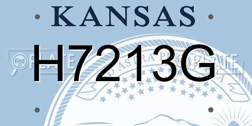 H7213G Kansas License Plate