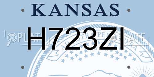H723ZI Kansas License Plate