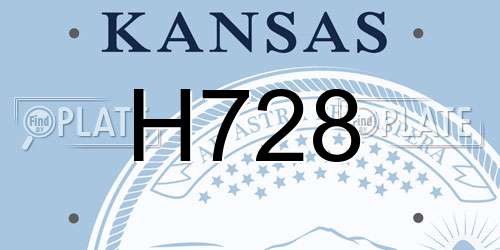 H728 Kansas License Plate