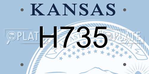 H735 Kansas License Plate
