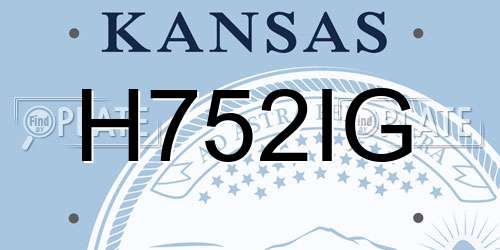 H752IG Kansas License Plate