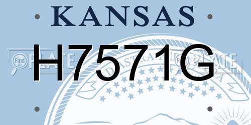 H7571G Kansas License Plate