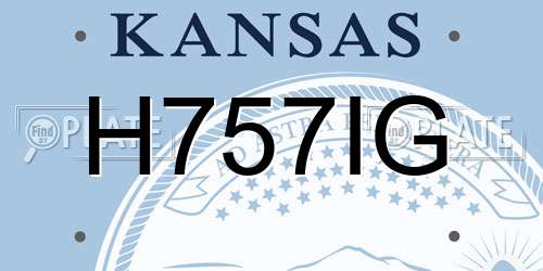 H757IG Kansas License Plate