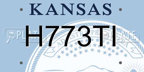 H773TI Kansas License Plate