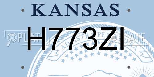 H773ZI Kansas License Plate