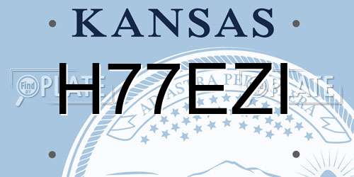 H77EZI Kansas License Plate