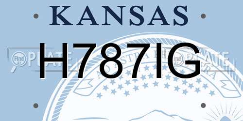 H787IG Kansas License Plate