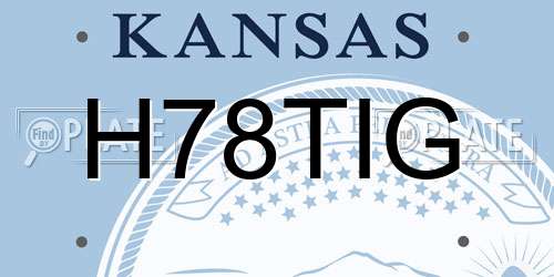 H78TIG Kansas License Plate