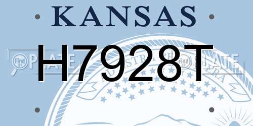 H7928T Kansas License Plate