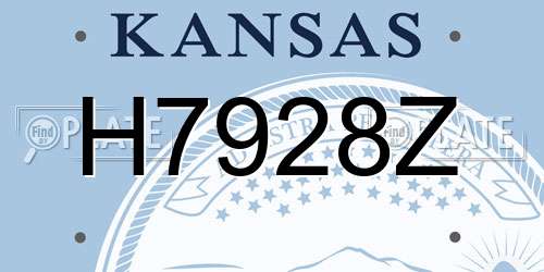 H7928Z Kansas License Plate