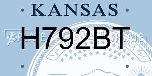 H792BT Kansas License Plate