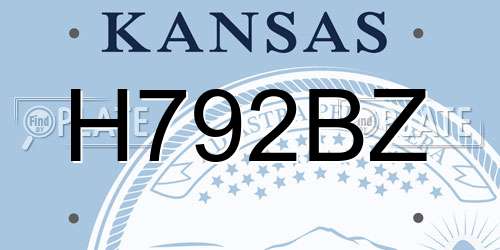 H792BZ Kansas License Plate