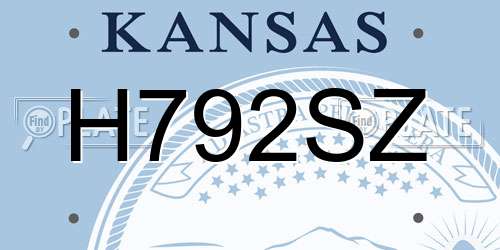 H792SZ Kansas License Plate