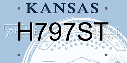 H797ST Kansas License Plate