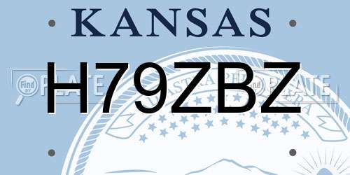 H79ZBZ Kansas License Plate