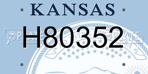 H80352 Kansas License Plate