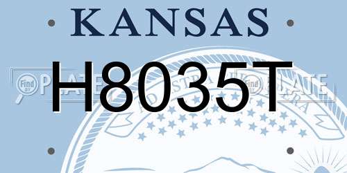 H8035T Kansas License Plate