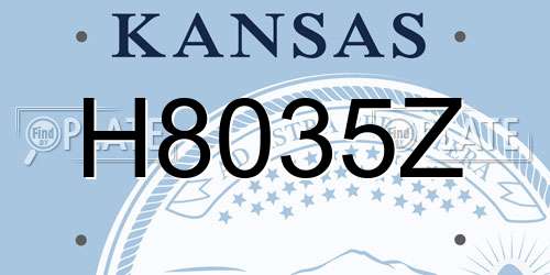 H8035Z Kansas License Plate
