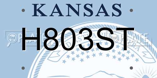 H803ST Kansas License Plate