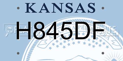 H845DF Kansas License Plate