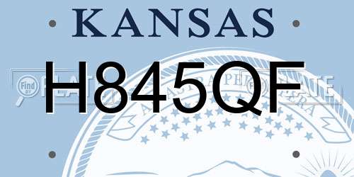 H845QF Kansas License Plate