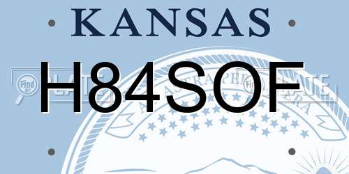 H84SOF Kansas License Plate