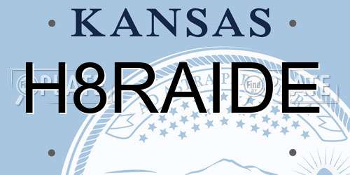 H8RAIDE Kansas License Plate