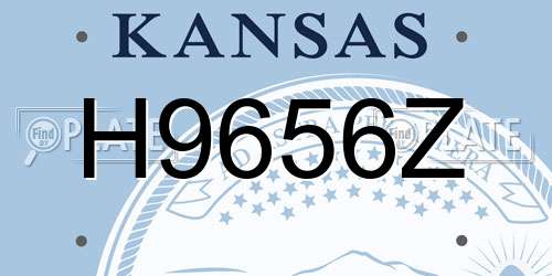 H9656Z Kansas License Plate