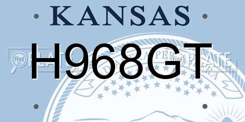 H968GT Kansas License Plate