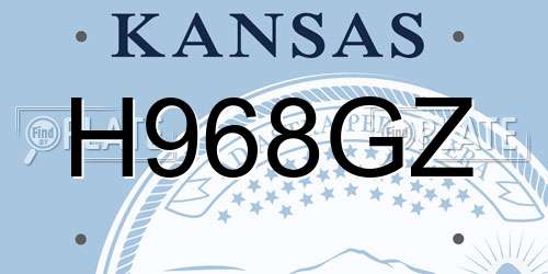 H968GZ Kansas License Plate
