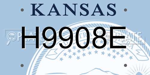 H9908E Kansas License Plate