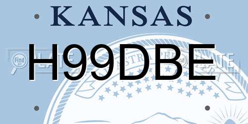 H99DBE Kansas License Plate