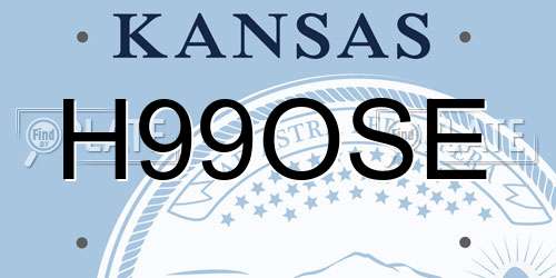 H99OSE Kansas License Plate