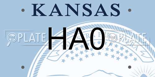 HA0 Kansas License Plate