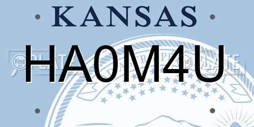 HA0M4U Kansas License Plate
