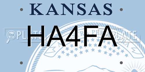 HA4FA Kansas License Plate