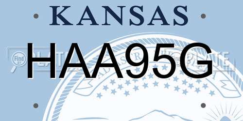 HAA95G Kansas License Plate