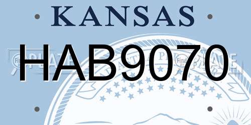 HAB9070 Kansas License Plate