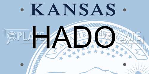 HADO Kansas License Plate