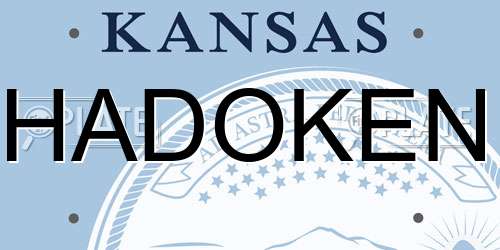 HADOKEN Kansas License Plate