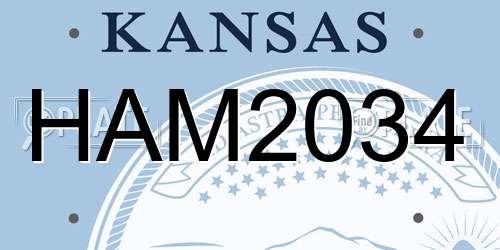 HAM2034 Kansas License Plate