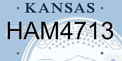 HAM4713 Kansas License Plate